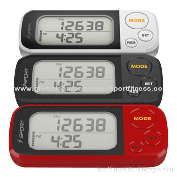 3D Pedometers with Large Screen Display, Supports 12-/24-hour Display Format